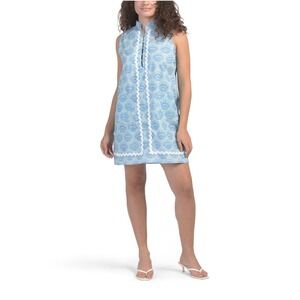 STS Sail to Sable Blue Shell Print Short Ric Rac‎ Dress XL Sleeveless